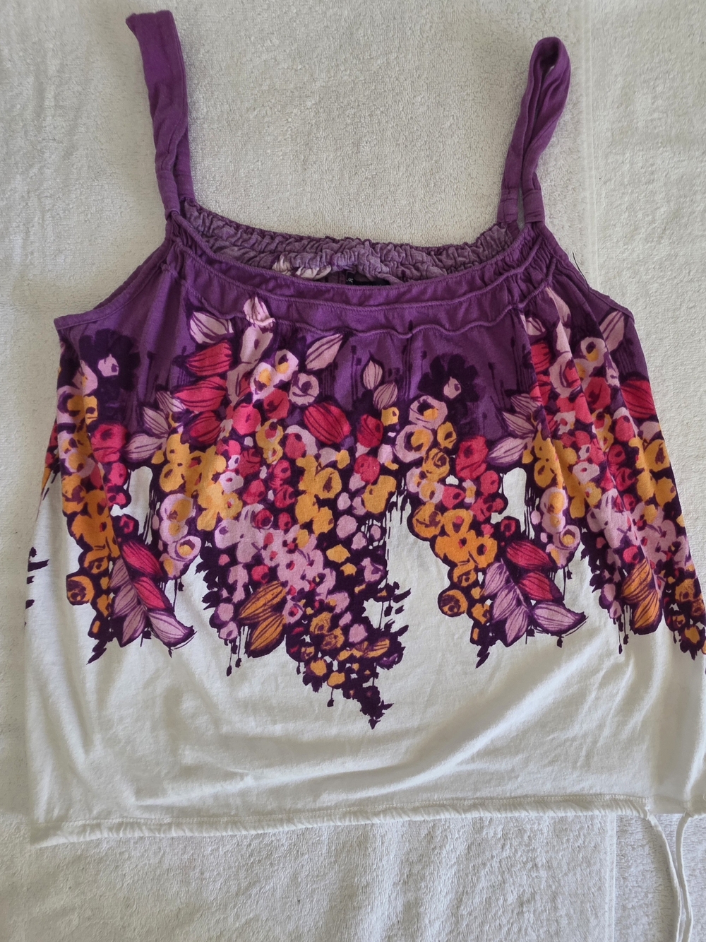 Vintage Y2K American Eagle Floral Graphic Tank Top Boho Cinched Hem